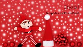  Presentation with elf - Presentation featuring christmas-eve-snow-red-background background and a red colored foreground