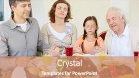  Presentation with family worship - Colorful PPT theme enhanced with christmas eve worship - portrait of family of four backdrop and a coral colored foreground