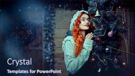  Presentation with tale - PPT layouts featuring christmas-fairy-tale-beautiful-happy background and a navy blue colored foreground