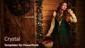  Presentation with fairy tale - PPT theme consisting of christmas-fairy-tale-beautiful-happy background and a wine colored foreground