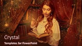  Presentation with fairy tales - Beautiful PPT theme featuring christmas-fairy-tales-beautiful-red backdrop and a wine colored foreground