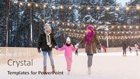  Presentation with winter family - Amazing presentation having christmas-family-and-leisure-concept backdrop and a lemonade colored foreground