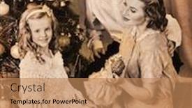  Presentation with home black family - Audience pleasing PPT layouts consisting of christmas family photo with mother father and girl black and white xmas vintage image with child by home interior backdrop and a coral colored foreground