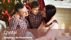  Presentation with living room family - Amazing presentation having christmas family portrait in home holiday living room backdrop and a tawny brown colored foreground