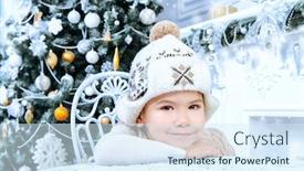  Presentation with white christmas - Colorful presentation enhanced with christmas-fashion-concept-cute backdrop and a sky blue colored foreground