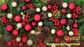  Presentation with christmas red - Audience pleasing PPT layouts consisting of christmas-festive-background-scene backdrop and a tawny brown colored foreground