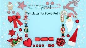  Presentation with christmas tree - PPT theme having christmas-festive-background-with-stars background and a cool aqua colored foreground