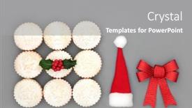  Presentation with festive season - Presentation theme enhanced with christmas-festive-symbols-with-mince background and a gray colored foreground