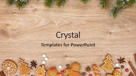  Presentation with cookies christmas - Presentation theme consisting of christmas fir tree and gingerbread background and a lemonade colored foreground