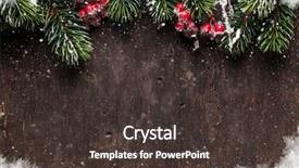  Presentation with christmas holly - Cool new slide set with christmas fir tree and holly backdrop and a dark gray colored foreground