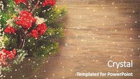 Presentation with fir tree - Audience pleasing slide set consisting of christmas fir tree branches backdrop and a coral colored foreground