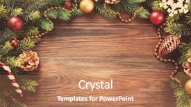  Presentation with fir tree - Colorful presentation enhanced with christmas fir tree branches backdrop and a coral colored foreground