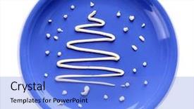  Presentation with mayonnaise - Cool new PPT theme with christmas fir tree made from mayonnaise isolated on white backdrop and a light blue colored foreground