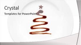  Presentation with christmas chocolate - Presentation design having christmas fir tree made from chocolate isolated on white background and a white colored foreground