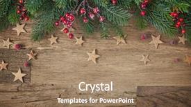  Presentation with fir tree - Amazing slide deck having christmas fir tree on wooden backdrop and a coral colored foreground