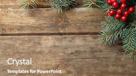  Presentation with fir tree - Amazing slide deck having christmas fir tree on wooden backdrop and a coral colored foreground