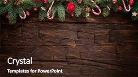  Presentation with fir tree - Slide set consisting of christmas fir tree with decoration background and a wine colored foreground