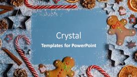  Presentation with frame border - Audience pleasing PPT theme consisting of christmas-flat-lay-background-border backdrop and a teal colored foreground