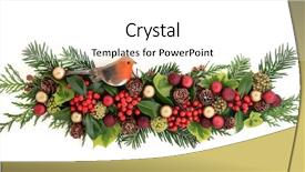  Presentation with flora fauna - PPT theme enhanced with christmas flora with red background and a white colored foreground