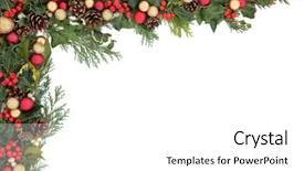  Presentation with red floral - PPT theme featuring christmas floral background border background and a  colored foreground