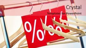  Presentation with clothing wooden clothes hanger object - PPT theme having christmas flyer - image of several wooden hangers background and a  colored foreground
