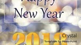  Presentation with happy new year - PPT layouts enhanced with christmas flyer - message happy new year 2018 background and a yellow colored foreground