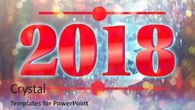  Presentation with new year streamer - Cool new PPT layouts with christmas flyer - message happy new year 2018 backdrop and a coral colored foreground