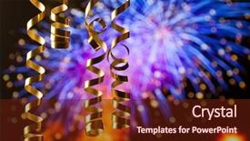  Presentation with celebrations - Slide set with christmas flyer - ribbons against fireworks - new background and a tawny brown colored foreground