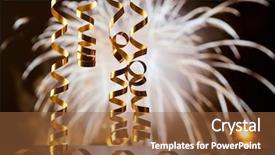  Presentation with celebrations - PPT layouts having christmas flyer - ribbons against fireworks - new background and a red colored foreground