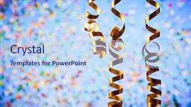  Presentation with new year - Beautiful presentation featuring christmas flyer - ribbons and confetti - new backdrop and a sky blue colored foreground