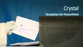  Presentation with mail - Presentation theme consisting of 3d illustration of detailed flag render isolated on white background background and a light gray colored foreground