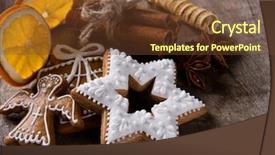  Presentation with gingerbread - Amazing PPT layouts having christmas food - traditional gingerbread cookies on wooden backdrop and a tawny brown colored foreground
