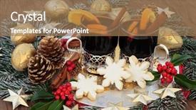  Presentation with fruit drink - Audience pleasing slides consisting of christmas food and drink backdrop and a coral colored foreground