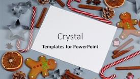  Presentation with christmas candy - PPT layouts enhanced with christmas-food-background-gingerbread-cookies background and a white colored foreground