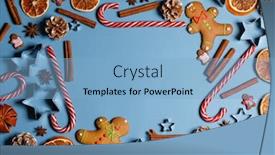  Presentation with christmas food - Amazing presentation design having spices and decorations on blue backdrop and a light blue colored foreground