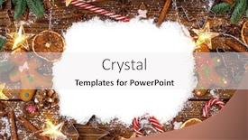  Presentation with christmas food - Colorful presentation theme enhanced with christmas food frame gingerbread cookies spices and decorations on wooden background with copy space on snow backdrop and a white colored foreground
