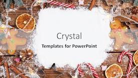  Presentation with christmas food - PPT layouts enhanced with christmas-food-frame-gingerbread-cookies background and a sky blue colored foreground