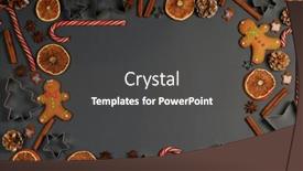  Presentation with christmas food - Colorful PPT theme enhanced with christmas-food-frame-gingerbread-cookies backdrop and a dark gray colored foreground