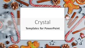  Presentation with blue orange white - Slide deck consisting of christmas-food-gingerbread-cookie-caramel background and a white colored foreground