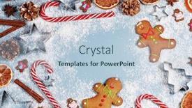  Presentation with orange slice - Audience pleasing PPT layouts consisting of christmas-food-gingerbread-cookie-caramel backdrop and a light blue colored foreground