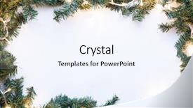  Presentation with spruce - Amazing presentation theme having christmas frame - branches of spruce with garland backdrop and a sky blue colored foreground