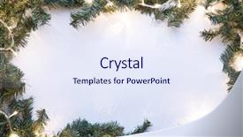  Presentation with spruce - Presentation design with christmas frame - spruce branches on blank background background and a sky blue colored foreground