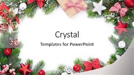  Presentation with white snow - Presentation design consisting of christmas frame background with baubles background and a white colored foreground