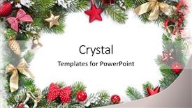  Presentation with holly christmas frame - Presentation with christmas frame background with baubles background and a white colored foreground