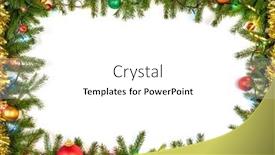  Presentation with christmas lights - Presentation featuring christmas-frame-made-of-fir background and a white colored foreground