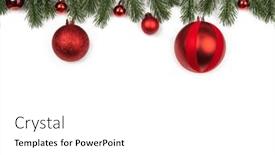  Presentation with christmas red - PPT theme consisting of christmas-frame-with-red-balls and a  colored foreground