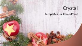  Presentation with christmas new year frame banner - Audience pleasing presentation theme consisting of christmas frame backdrop and a sky blue colored foreground