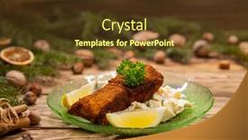  Presentation with potato - Slide deck enhanced with christmas-fried-carp-with-potato background and a tawny brown colored foreground