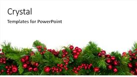  Presentation with christmas red - Amazing slide deck having christmas garland border with red backdrop and a white colored foreground