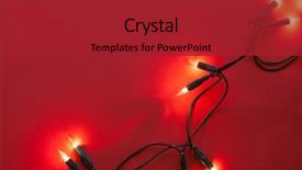  Presentation with golden christmas trumpet and red - Presentation theme having christmas garland lights on red background and a crimson colored foreground